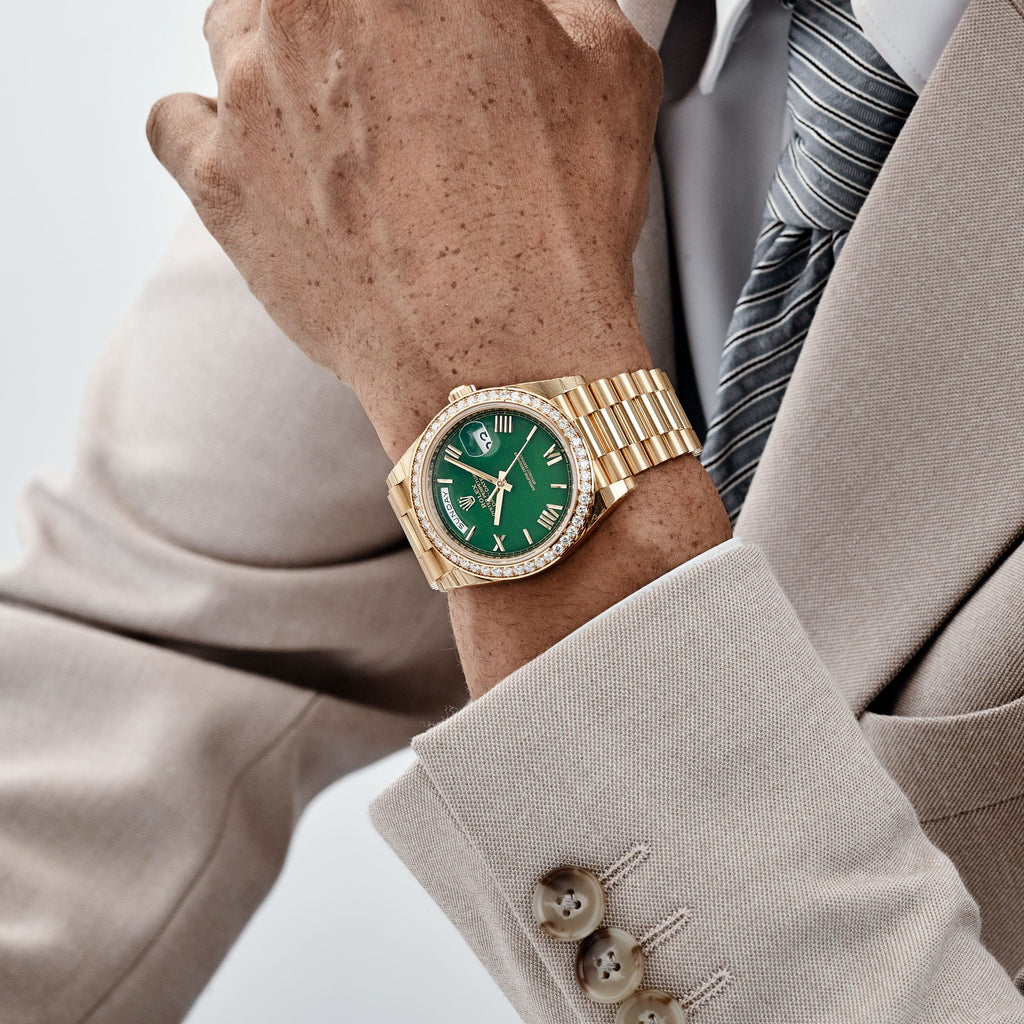 Lorin Daydate 348RBR 40mm Yellow Gold Green