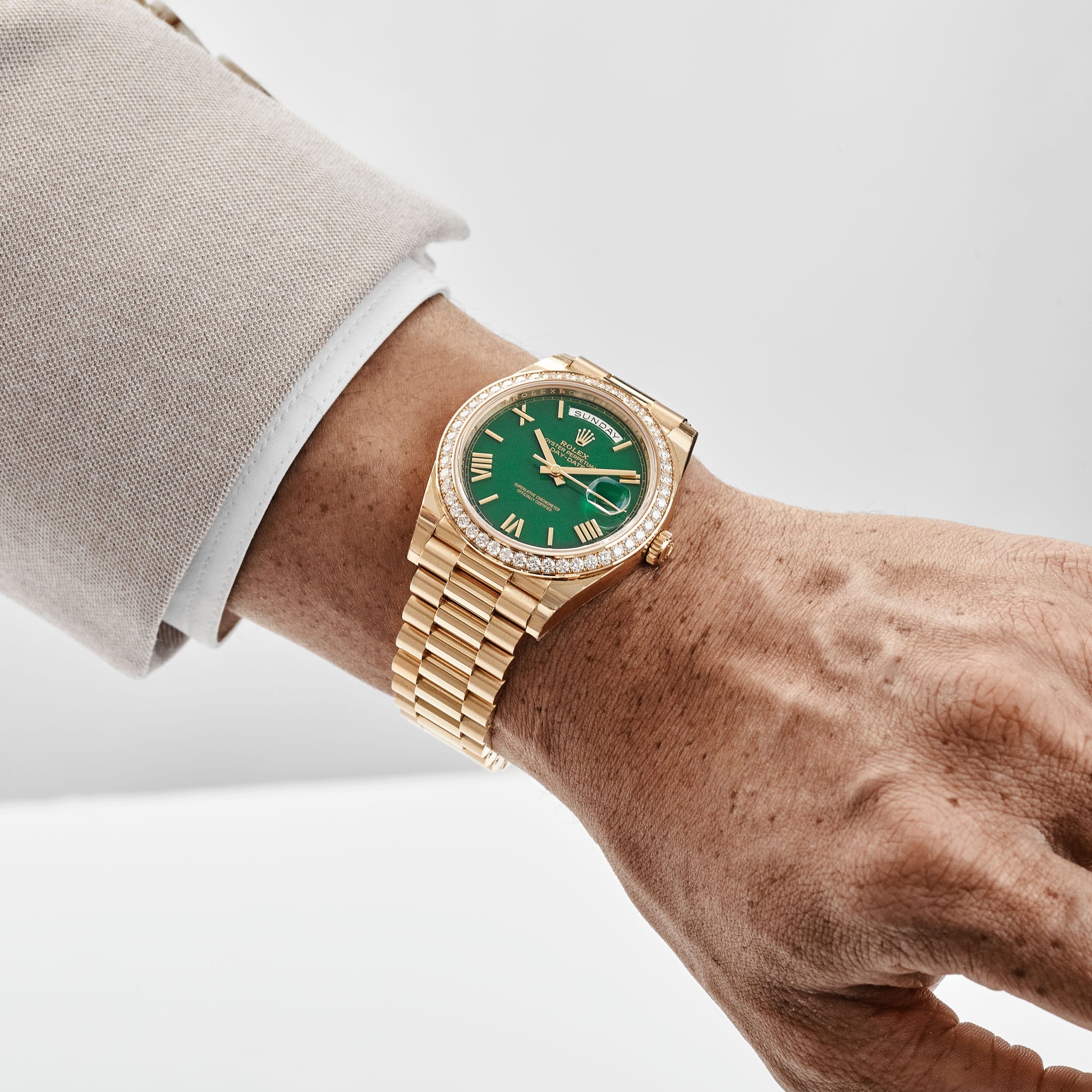Lorin Daydate 348RBR 40mm Yellow Gold Green