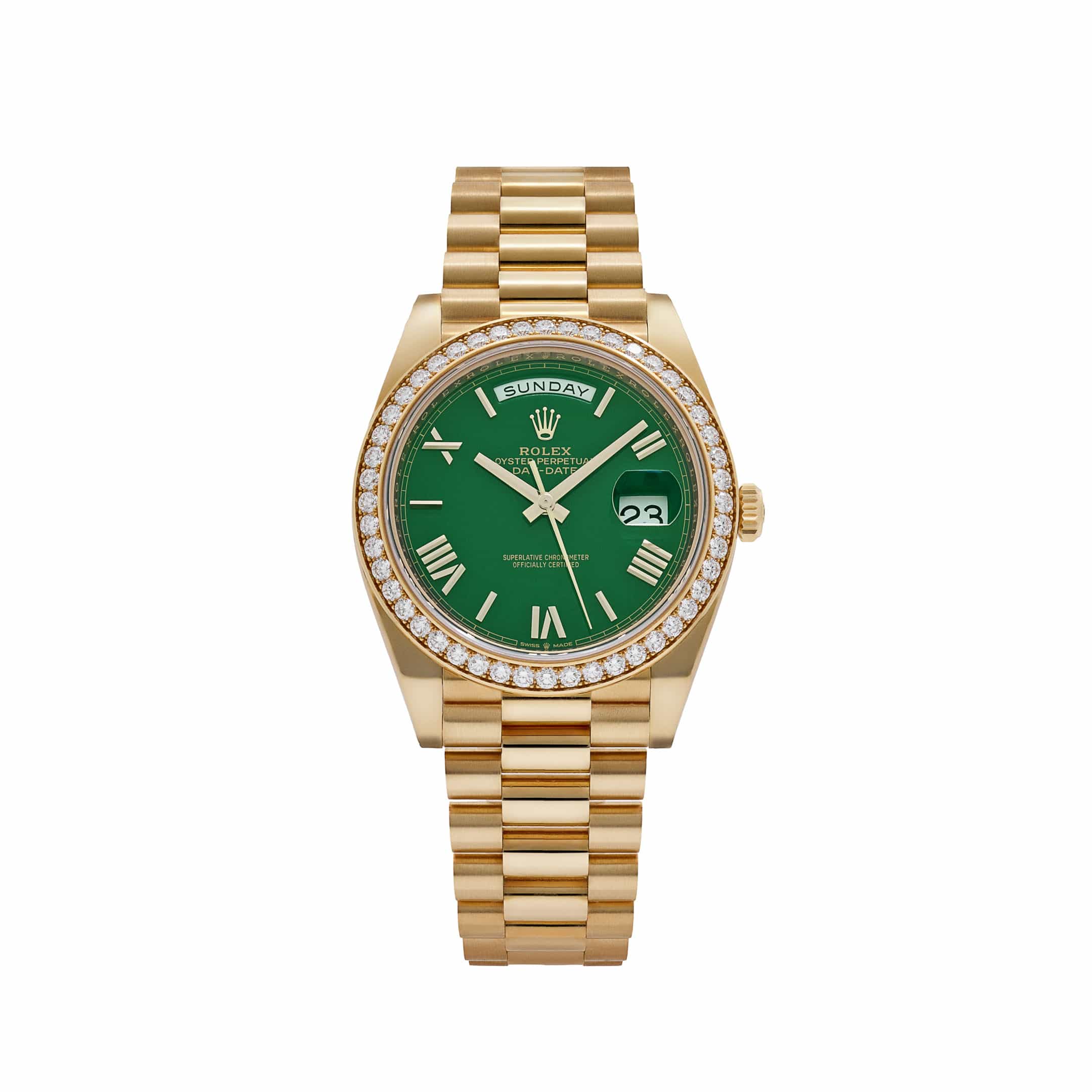 Lorin Daydate 348RBR 40mm Yellow Gold Green