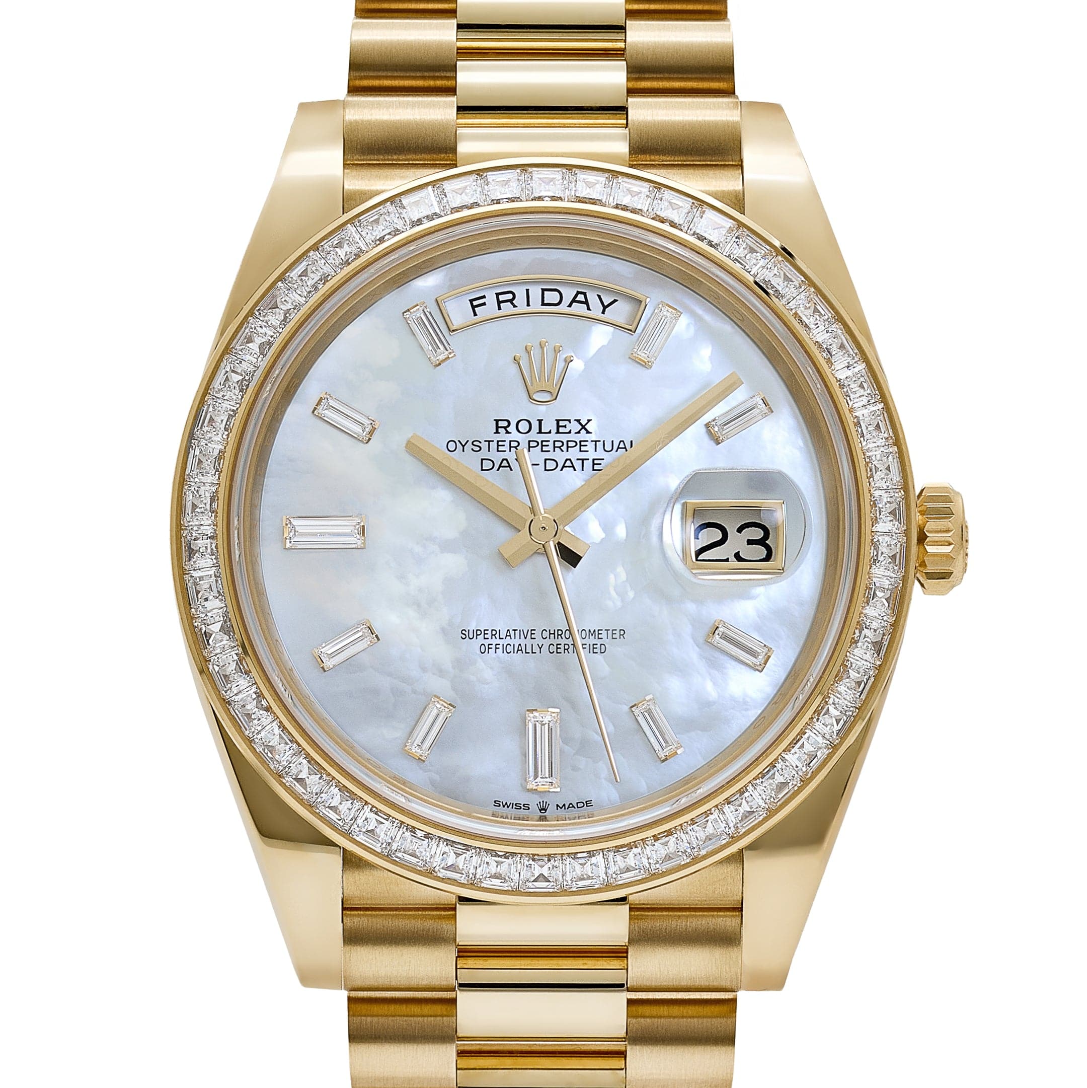 Lorin Daydate 398TBR 40mm Yellow Gold Mother of Pearl