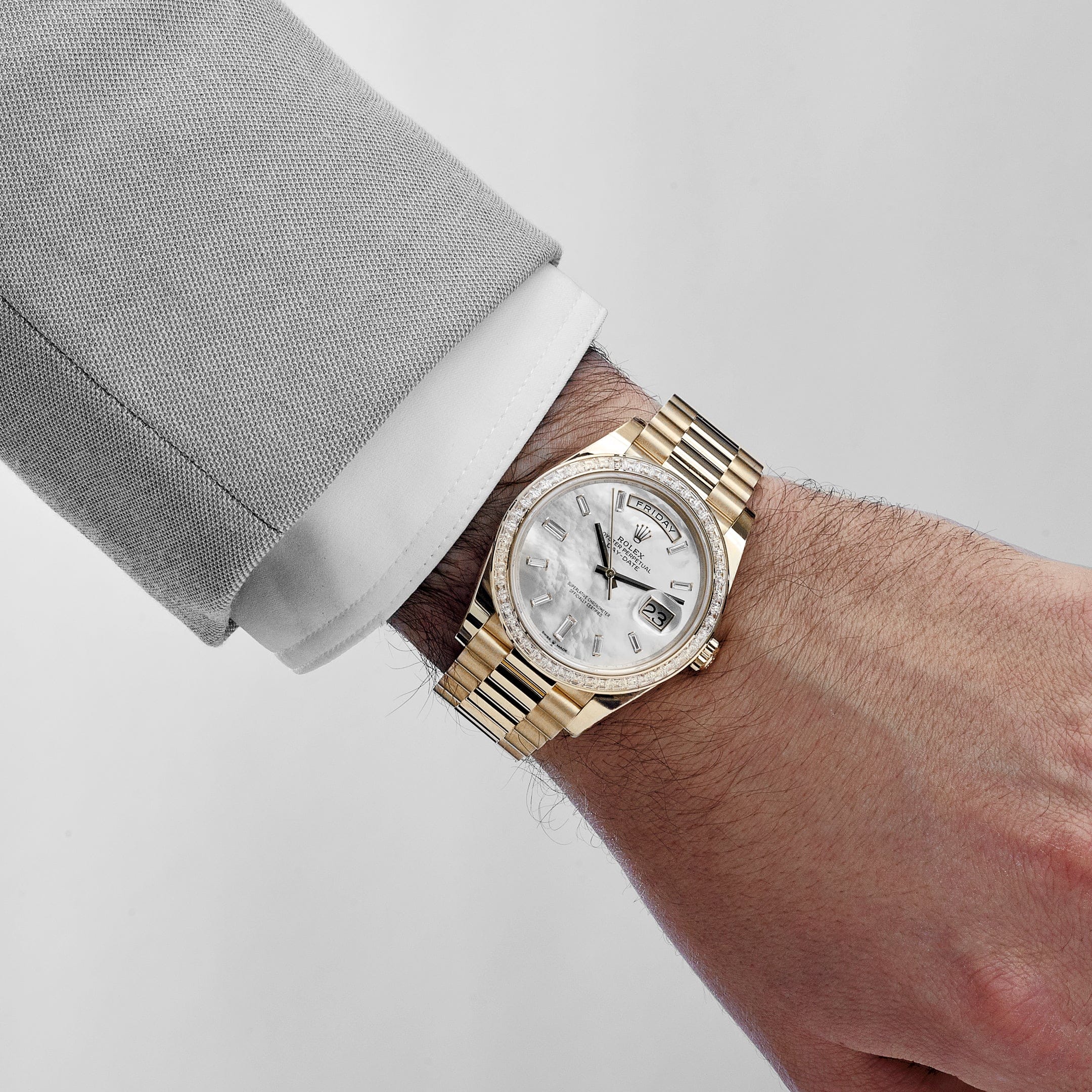 Lorin Daydate 398TBR 40mm Yellow Gold Mother of Pearl